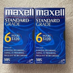 Sealed Two 3-Packs of Maxell VHS Standard Grade Tapes